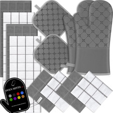 Oven Mitts Kitchen Towels Dishcloths with Pot Holders Sets 12PCS, Dish Towels Se