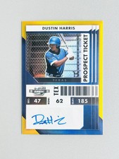 2022 Panini Optic Contenders Dustin Harris Gold Prospect Ticket Auto RC /10