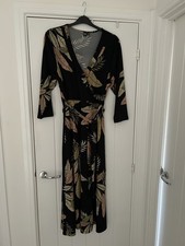 Izabel Black Print Wrap Dress Size 16