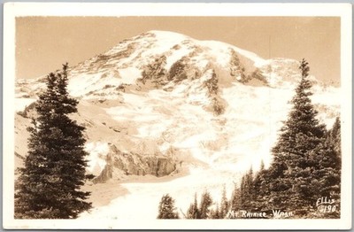 Vintage 1940s MOUNT RAINIER, Washington Real Photo RPPC Postcard - ELLIS No. 190