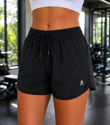 Pine Trails Performance Black Athletic Running Shorts Women's Size L Lightweight