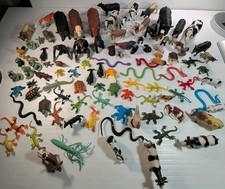Huge Lot Of 100 Farm Animals, Zoo Animals, And Reptiles Pre Owned See Pics