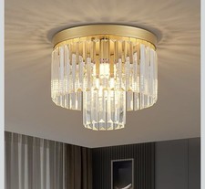 Faibra 12.6" Gold Crystal Modern Crystal Ceiling Light Fixture