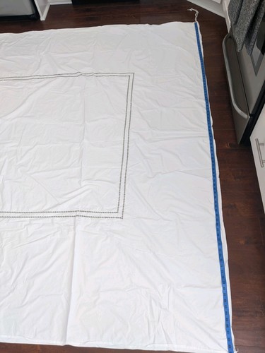 Pottery Barn White Full/ Queen Embroidered Green Pearls Cotton Duvet Cover Only - Picture 23 of 24