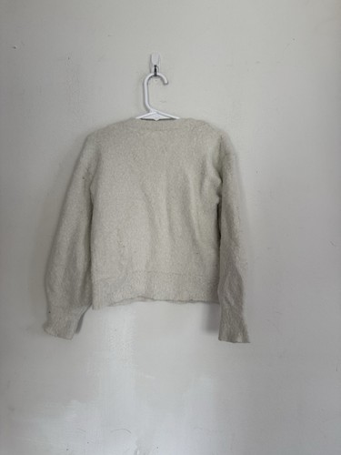Cat And Jack Girls White Fuzzy Cardigan Sweater, Size 6 - Picture 5 of 5