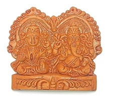 ASHIRWAD Soil Ganesh Lakshmi Statue, Earthen Mitti Mati, for Diwali Puja, Hom...