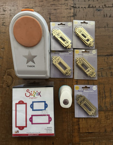 Fiskars Thick Star Punch, Sizzix Originals 654978 Bookplates Die + Lot
