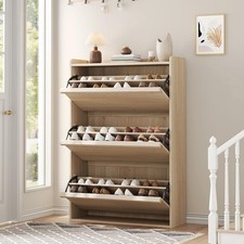 Shoe Cabinet with 2/3 Flip Drawers, Slim Storage Organizer for Entryway Hallway