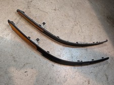 03-07 Saab 9-3 Front Left Right Side Bumper Molding Trim Black W Yellow Oem