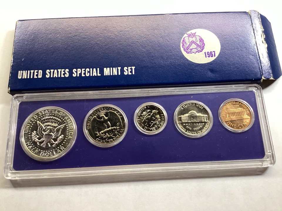1967 Special Mint Set SMS 5 Coin Set with Silver Kennedy in OGP 092125-77c - Image 4 of 4