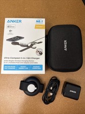 Anker Ultra-Compact 3-in-1 MagSafe Wireless Charging Station Black B25M8J11 USED