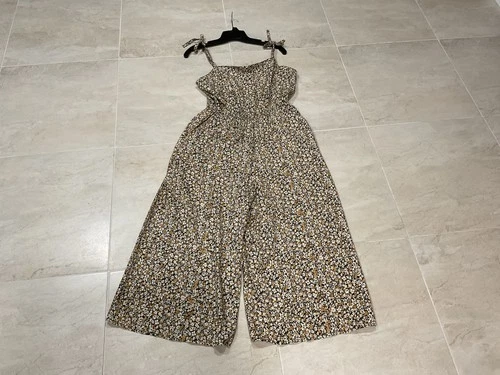 New Gap Cami Jumpsuit Floral  Pattern Spaghetti Strap Cropped Wide Leg Medium