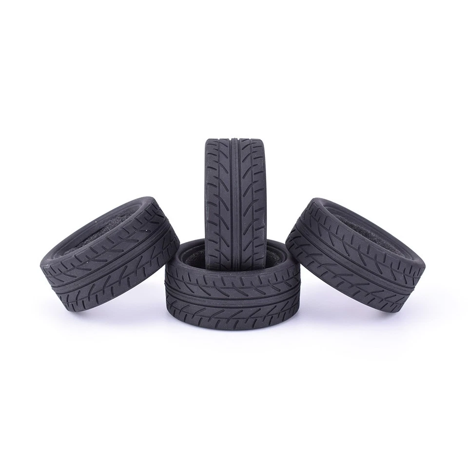 4 STÜCKE 1/10 RC On Road Autos Weiche Gummireifen Set 26mm Für TAMIYA HPI Auto - Bild 4 von 4