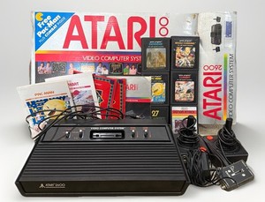 Vintage Atari 2600 4 Switch  Console Bundle CIB Games Controllers CLEAN