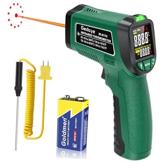 Infrared Thermometer for Cooking - Gedaye Surface Laser Temperature Gun - Green