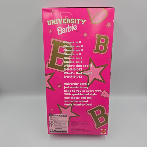 Barbie College University Of Miami Cheerleader 1996 NRFB nuova con scatola - Foto 3 di 5