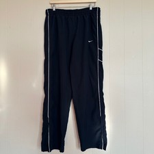 Vintage 2000s Nike Track Pants Size XL Navy White Piping Swoosh Logo