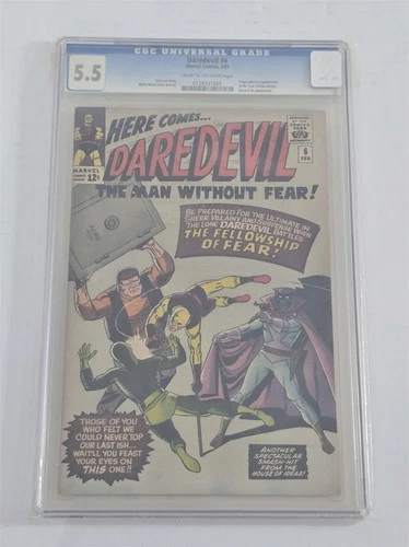 S-879 VINTAGE 1965 MARVEL COMICS DAREDEVIL #6 CGC GRADED 5.5