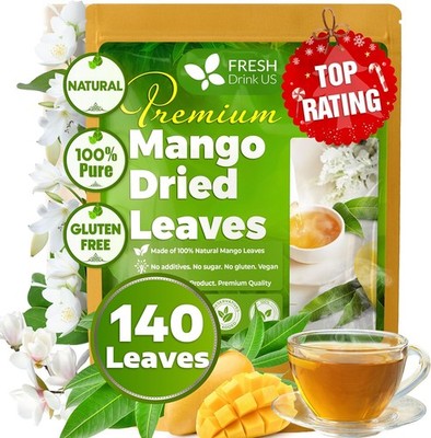 FreshDrinkUS, Premium 140+ Mango Whole Leaves Dried,  Natural & e