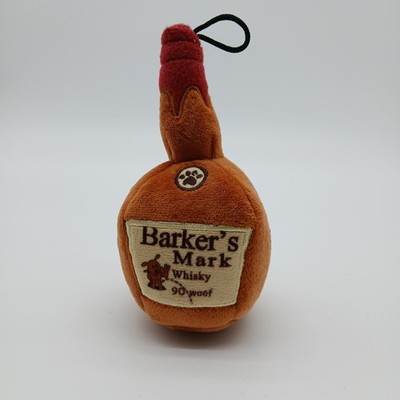 Huxley & Kent Barker's Mark Dog Toy Small Brown Whiskey Bottle Squeaker Plush