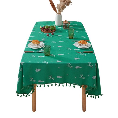 Coffee Tablecloth Embroidered Tablecloth Deer-embroidered Design Easy Placement - Picture 8 of 16