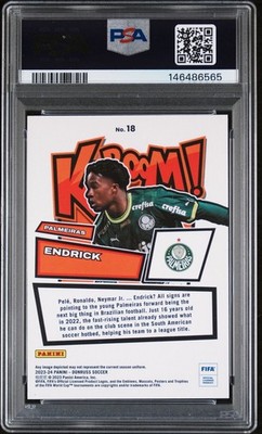 2023-24 PANINI DONRUSS FIFA ENDRICK #18 RC KABOOM ROOKIE PSA 10