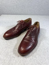 Santoni Shoes Mens Size 11 Burgundy  Leather Cap Toe Oxford Dress Italy Academia
