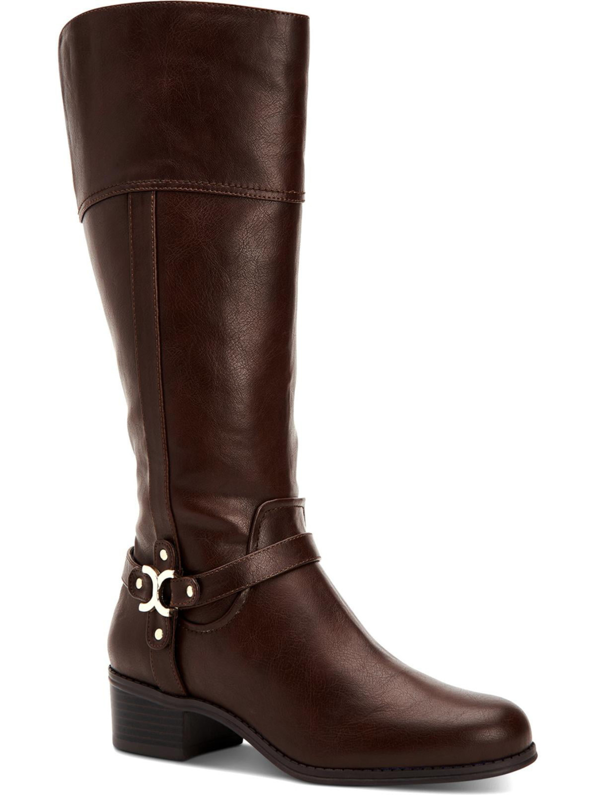 CHARTER CLUB Womens Brown Goring Helenn Round Toe Block Heel Riding Boot 5.5 M