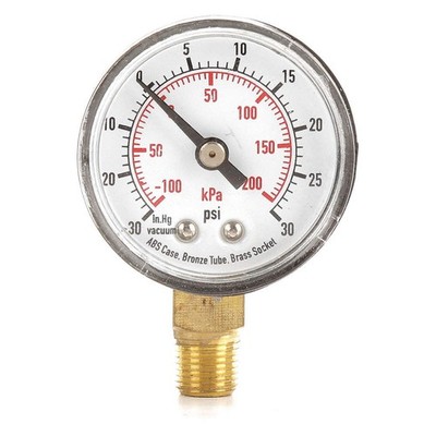 GRAINGER APPROVED 4FLP7 Compound Gauge,Test,1-1/2 In 4FLP7