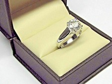 2Ct Round Cut Lab Created Diamond Engagement Ring 14K White Gold Plated Silver