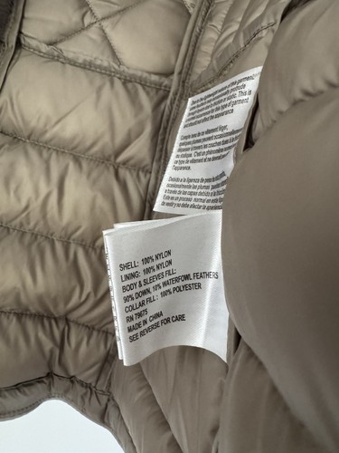 Michael Kors Jacket Womens Large Down Beige Puffer Quilted Coat Silvertone CE - Picture 8 of 11