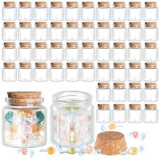 48pcs Tiny Glass Jars with Cork Lids - Wedding Party Decor