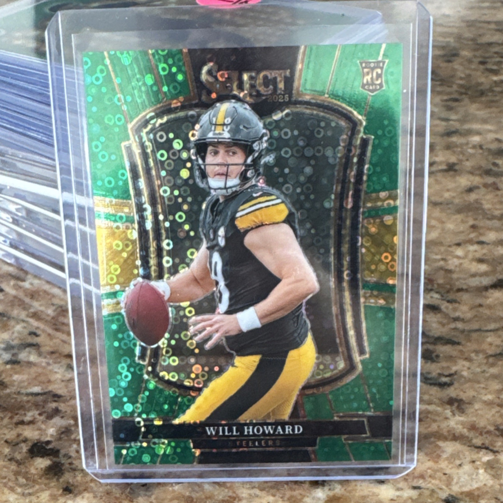 Panini Select 2025 Will Howard Steelers Green Disco 2/5 RC Premier Level 