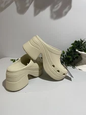NWT Crocs Siren Clog Women Bone Beige White Platform Chunky Heels Y2K Bratz Doll
