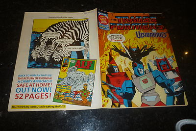 The TRANSFORMERS & VISIONARIES Comic - No 188 - Date 22/10/1988 - Marvel Comic