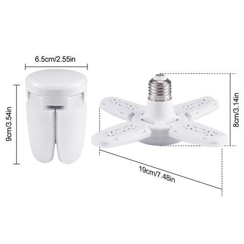 28W E27 Deformable LED Garage Light Bulb Ceiling Fixture Home Shop Workshop Lamp - Picture 2 of 9