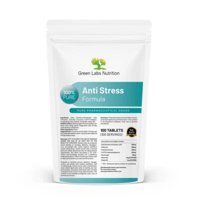 GREEN LABS NUTRITION Formula Anti-Stress – Integratore Naturale per Sonno Profondo, Relax, Buon Umore