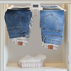 22 Arms Beige Steel Pull Out Pants Rack Pants Hanger Bar Clothes Organizers