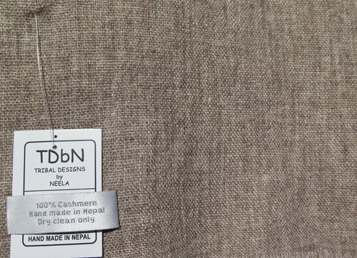 Cashmere | Himalayan| Shawl | 1Ply| 2 Paddle | Handloomed Light Brownish & Gray - Picture 5 of 5