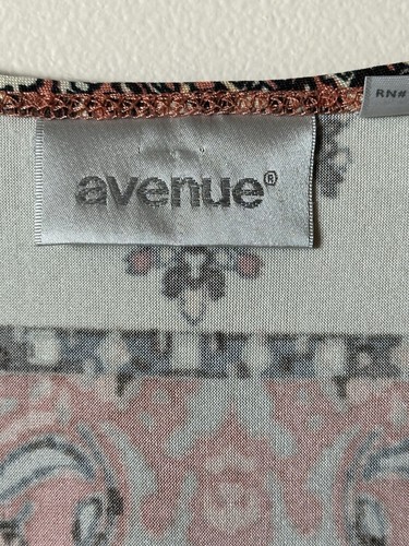 Avenue Dress Womens 22 / 24 Peach Tunic Tribal V-Neck Boho Chic Tribal Coast Y2K - Picture 2 of 9