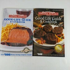 2002-03 & 2003-04 Omaha Steaks Good Life Guide & Cookbook Booklet Lot