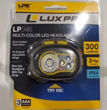 LUX PRO MULTI MODE LED 300 Lumen HEADLAMP - LP346 3 AAA Batteries Included