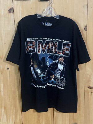 Eminem Shirt Mens XL Black 8 Mile 20th Anniversary Movie Rap Tee Hip Hop