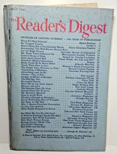 Vintage Readers Digest Lot 2 July & November 1947 Capone Manhattan Project - Picture 6 of 6