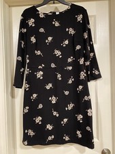 Old Navy Woman Black Floral Print Scoop Neck Dress L NWT