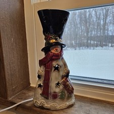 Snowman Nighlight Christmas Winter Decoration Light Up Illuminate Tall Hat