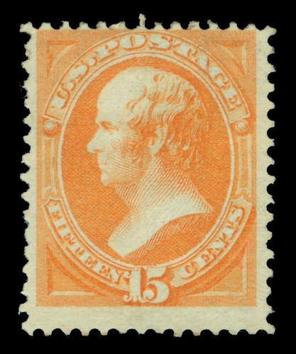 US 1873 Daniel Webster 15c yellow orange Scott # 163 ( Yvert # 46) mint NG
