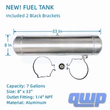 Gas Tank/ Feul Tank 7 Gallons 1/4'' NPT 8 x33 Aluminum Spun-Dune Buggy/ Off-road