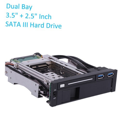Dual Bay 2.5" 3.5" Hard Drive HDD Trayless Internal Rack Q8J2 - Picture 7 of 10