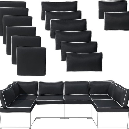 Outdoor Cushion Replacement Waterproof Patio Furniture Cushions Removable Cover - Picture 62 of 64